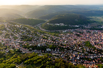 From the south in Bad Dürkheim in the state Rhineland-Palatinate, Germany