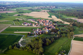Aerial view of Eschbach in the state Bas-Rhin, France