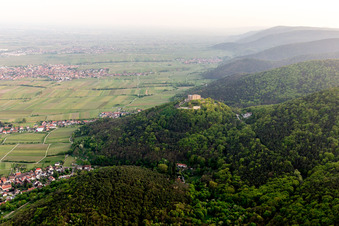 Aerial view of Hambach, Hambach Castle in the district Diedesfeld in Neustadt an der Weinstraße in the state Rhineland-Palatinate, Germany