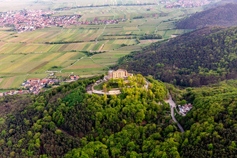 Oblique view of District Hambach an der Weinstraße in Neustadt an der Weinstraße in the state Rhineland-Palatinate, Germany