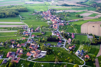 Bird's eye view of Eschbach in the state Bas-Rhin, France