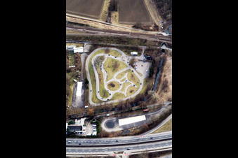 Traffic training area in the district Knielingen in Karlsruhe in the state Baden-Wuerttemberg, Germany