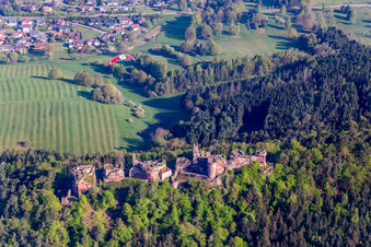 Ruins and vestiges of the former castle and fortress Altdahn in Dahn in the state Rhineland-Palatinate, Germany