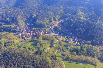 Village overview in the Palatinate Forest in Darstein in the state Rhineland-Palatinate, Germany