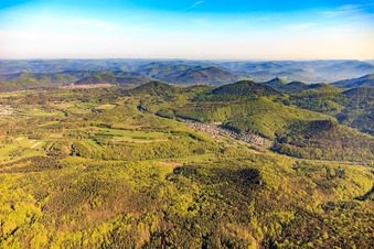 Village in the Kaiserbachtal from the southwest in Waldrohrbach in the state Rhineland-Palatinate, Germany