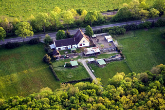 Mertzwiller in the state Bas-Rhin, France from above