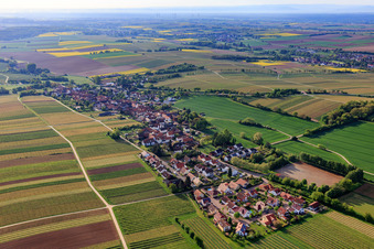 Village view from the west in Niederhorbach in the state Rhineland-Palatinate, Germany