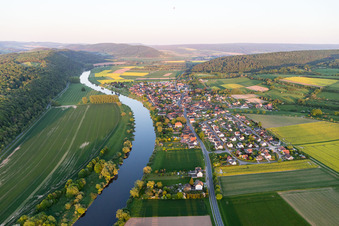 Village on the river bank areas in Heinsen in the state Lower Saxony, Germany