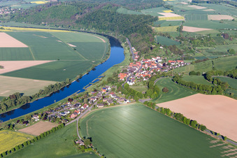 Village on the river bank areas of the Weser river in Brevoerde in the state Lower Saxony, Germany