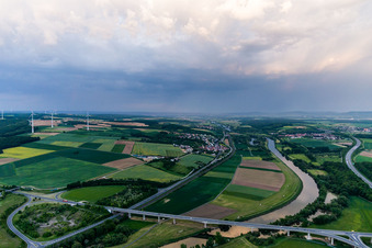Bridge of the B303 over the Main in Gädheim in the state Bavaria, Germany