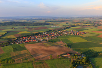 View from the north in Dingolshausen in the state Bavaria, Germany