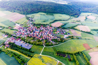 Aerial photograpy of District Wustviel in Rauhenebrach in the state Bavaria, Germany