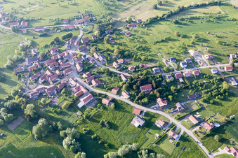 Aerial view of Hoelling in Bettviller in the state Moselle, France