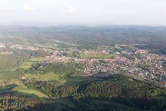 Aerial view of Citadel of Bitche in Bitche in the state Moselle, France