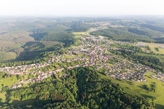 Oblique view of Lemberg in the state Moselle, France