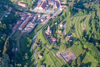 Aerial view of Church building Église Saint-Louis de Saint-Louis-lès-Bitche in Saint-Louis-lès-Bitche in the state Moselle, France