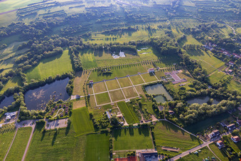 Aerial photograpy of Vestiges Romaines / Roman excavations in the district Reinheim in Gersheim in the state Saarland, Germany
