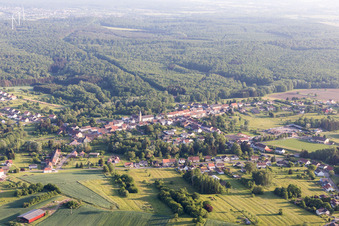 Aerial view of Siltzheim in the state Bas-Rhin, France
