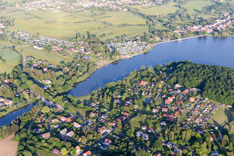 Aerial view of Marais Pond in Hilsprich in the state Moselle, France