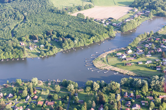 Aerial photograpy of Marais Pond in Hilsprich in the state Moselle, France
