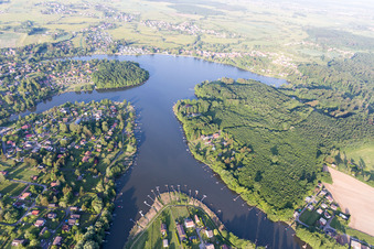 Oblique view of Marais Pond in Hilsprich in the state Moselle, France