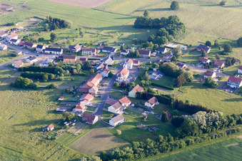 Aerial view of Hassenburg in the state Moselle, France
