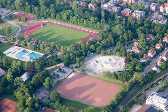 Aerial photograpy of Landau in der Pfalz in the state Rhineland-Palatinate, Germany