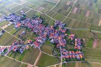 Village overview from the southeast in Flemlingen in the state Rhineland-Palatinate, Germany