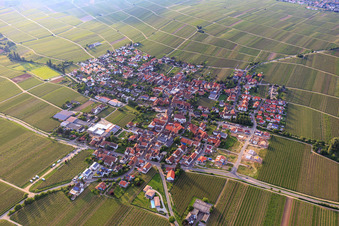 Village overview from the southeast in Hainfeld in the state Rhineland-Palatinate, Germany