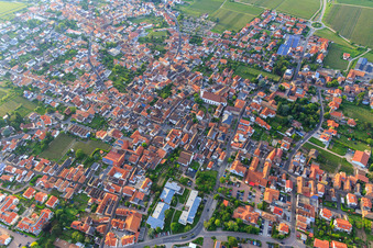 Overview of the town from the south in Maikammer in the state Rhineland-Palatinate, Germany