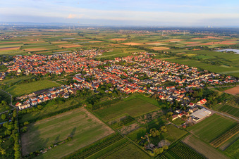 View of the town from the northwest in Meckenheim in the state Rhineland-Palatinate, Germany