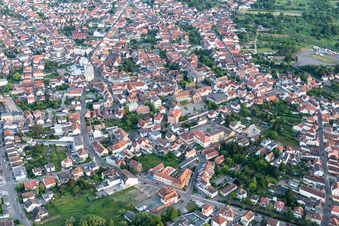 Town View of the streets and houses of the residential areas in Schifferstadt in the state Rhineland-Palatinate, Germany