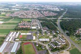 Aerial view of District Rinkenbergerhof in Speyer in the state Rhineland-Palatinate, Germany
