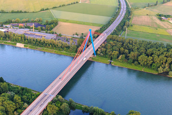 Speyer motorway bridge for the A61 over the Rhine in Otterstadt in the state Rhineland-Palatinate, Germany