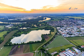 Blausee from the east in Altlußheim in the state Baden-Wuerttemberg, Germany