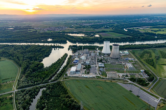 Building the partly decommissioned reactor units and systems of the NPP - NPP nuclear power plant EnBW Kernkraft GmbH, Kernkraftwerk Philippsburg in Philippsburg in the state Baden-Wurttemberg, Germany
