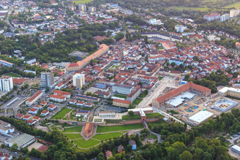 City center from the east in Germersheim in the state Rhineland-Palatinate, Germany