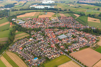 Village overview from the north in Kuhardt in the state Rhineland-Palatinate, Germany