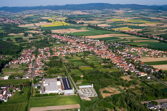 From the east in the district Schaidt in Wörth am Rhein in the state Rhineland-Palatinate, Germany
