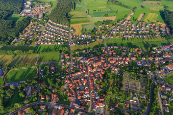 Village overview from the west in the district Untermudau in Mudau in the state Baden-Wuerttemberg, Germany