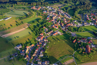 Village overview from the northwest in the district Laudenberg in Limbach in the state Baden-Wuerttemberg, Germany
