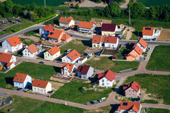 Aerial view of At the Anhaide in the district Schaidt in Wörth am Rhein in the state Rhineland-Palatinate, Germany