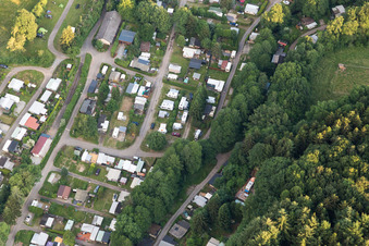 Oblique view of Odenwald Camping in the district Krumbach in Limbach in the state Baden-Wuerttemberg, Germany
