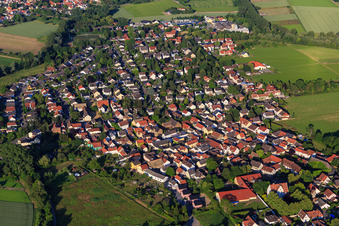 View of the town from the west in Hahnheim in the state Rhineland-Palatinate, Germany