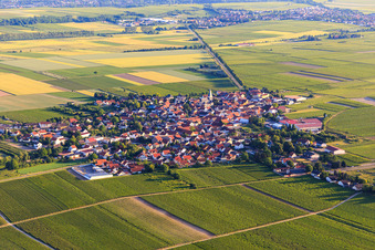 View from the north in Gundheim in the state Rhineland-Palatinate, Germany