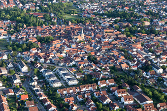 Aerial view of Freinsheim in the state Rhineland-Palatinate, Germany