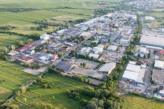 Aerial photograpy of Bruchstr industrial area in Bad Dürkheim in the state Rhineland-Palatinate, Germany