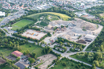 Aerial view of Monte Scherbelino in Neustadt an der Weinstraße in the state Rhineland-Palatinate, Germany