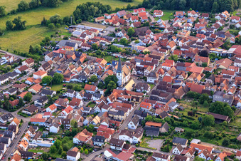 Town center with St. George in Venningen in the state Rhineland-Palatinate, Germany