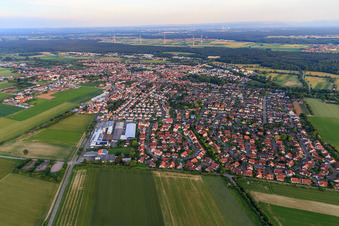 Aerial view of Kapellenstr in Herxheim bei Landau in the state Rhineland-Palatinate, Germany